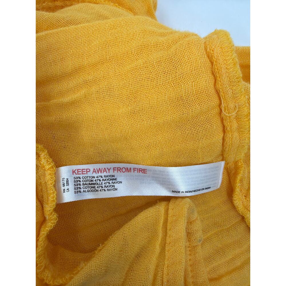 Free People McKinley Maxi Dress Large Yellow Boho Flowy Ruffle Oversized - Picture 7 of 8